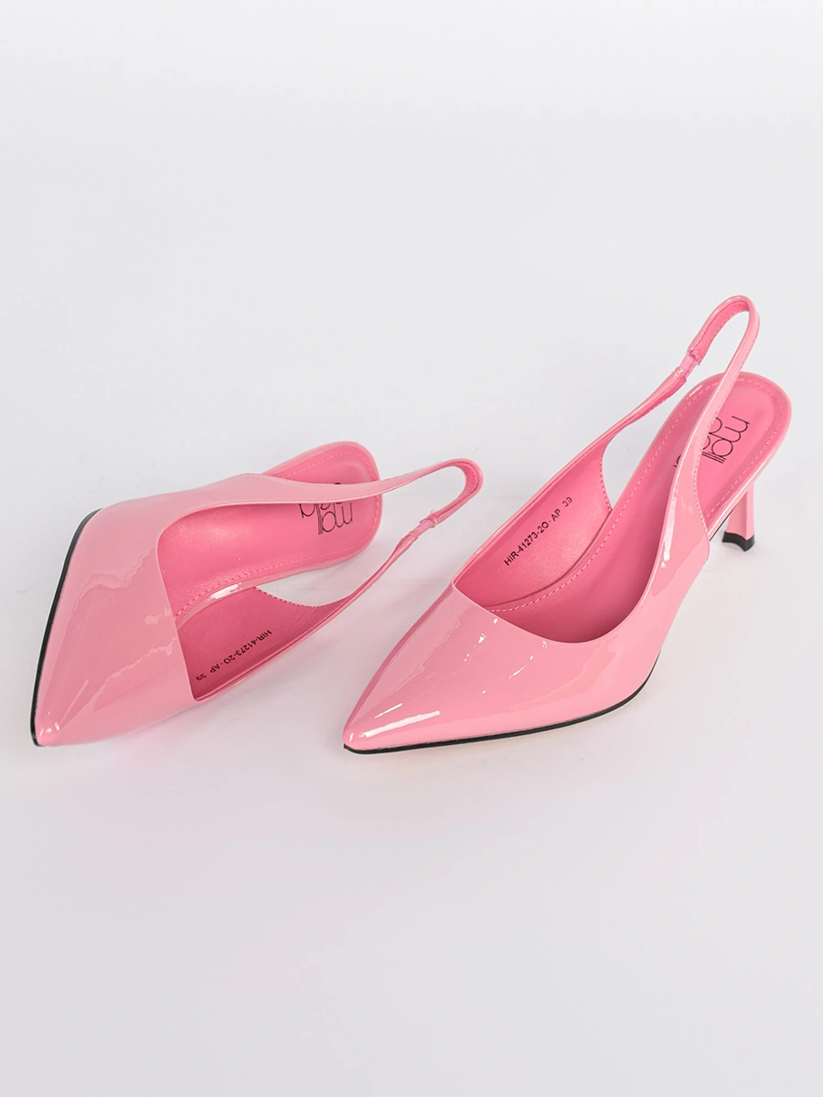 Туфли-слингбэки лакированные розового цвета